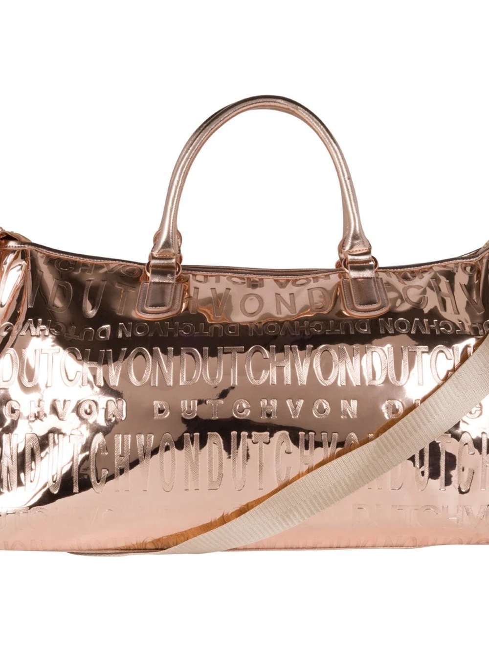 Von Dutch Rare Limited Edition Metallic Rose Gold Weekend Tote Bag